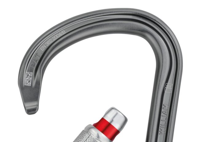 Veľká HMS karabína Petzl William - Typ: triact lock, Farba: šedá