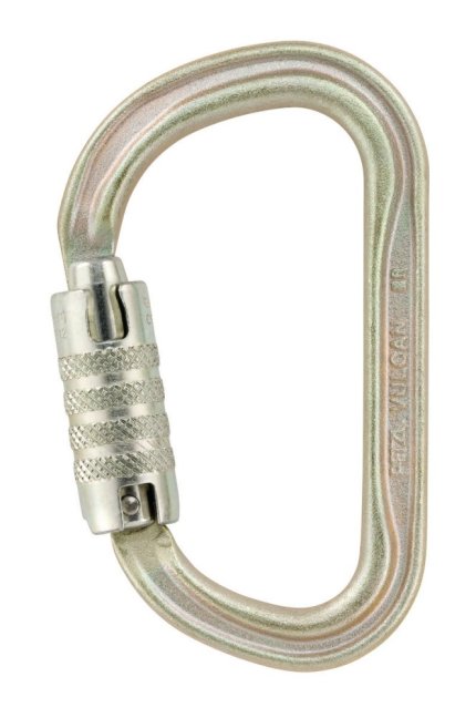 Asymetrická oceľová karabína Petzl Vulcan - Typ: screw lock, Farba: zlatá