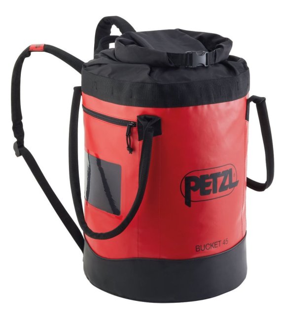 Odolný multifunkčný vak Petzl Bucket - Farba: červená, Veľkosť: 45 l