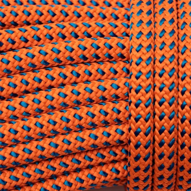 Arboristické lano Teufelberger Tachyon 11,5 mm - Dĺžka: 60 m, Farba: oranžová + žltá, Ukončenie: so splietaným okom