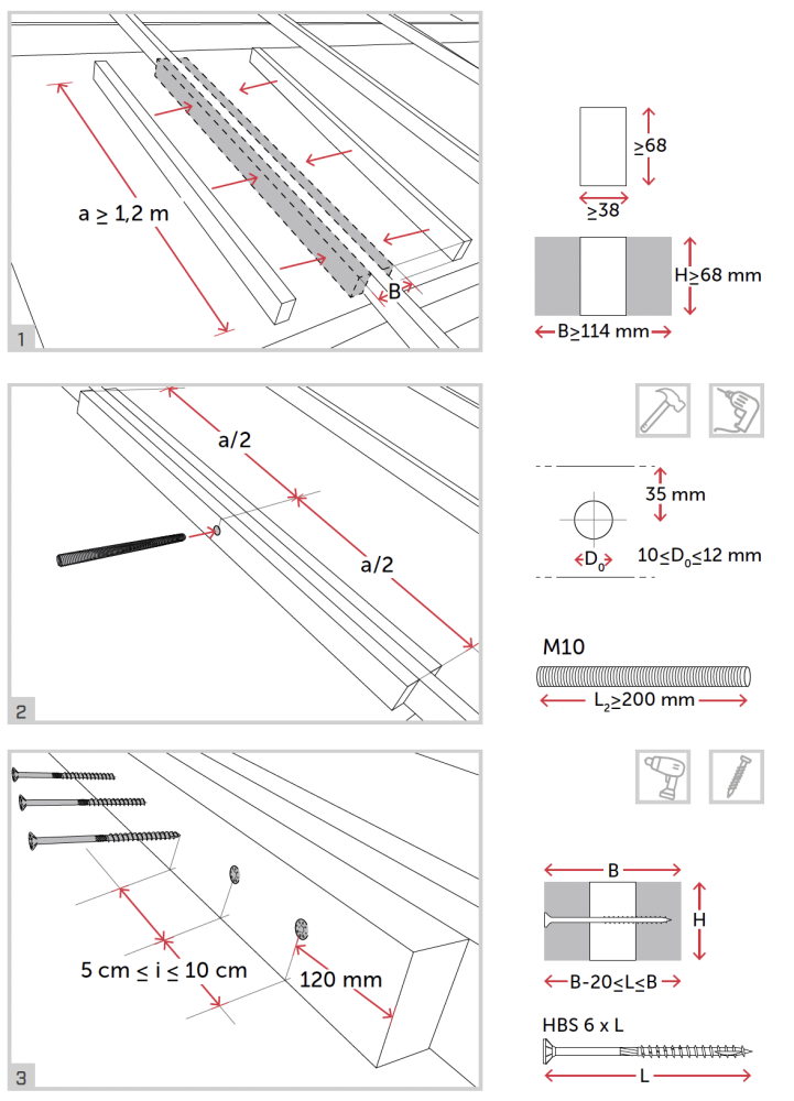 montáž istiaceho bodu Rothoblaas Slim
