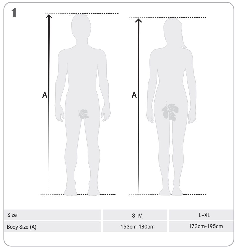 Edlrid Flex Lite veľkostná tabuľka