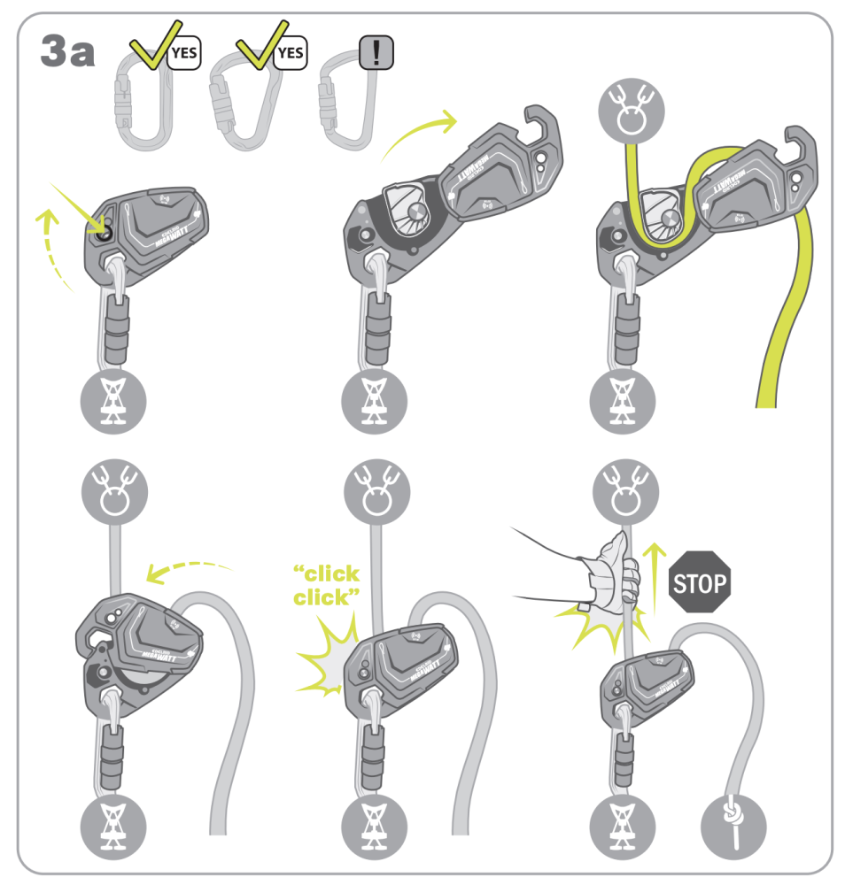 Edelrid Megawatt zakladanie lana výškové práce
