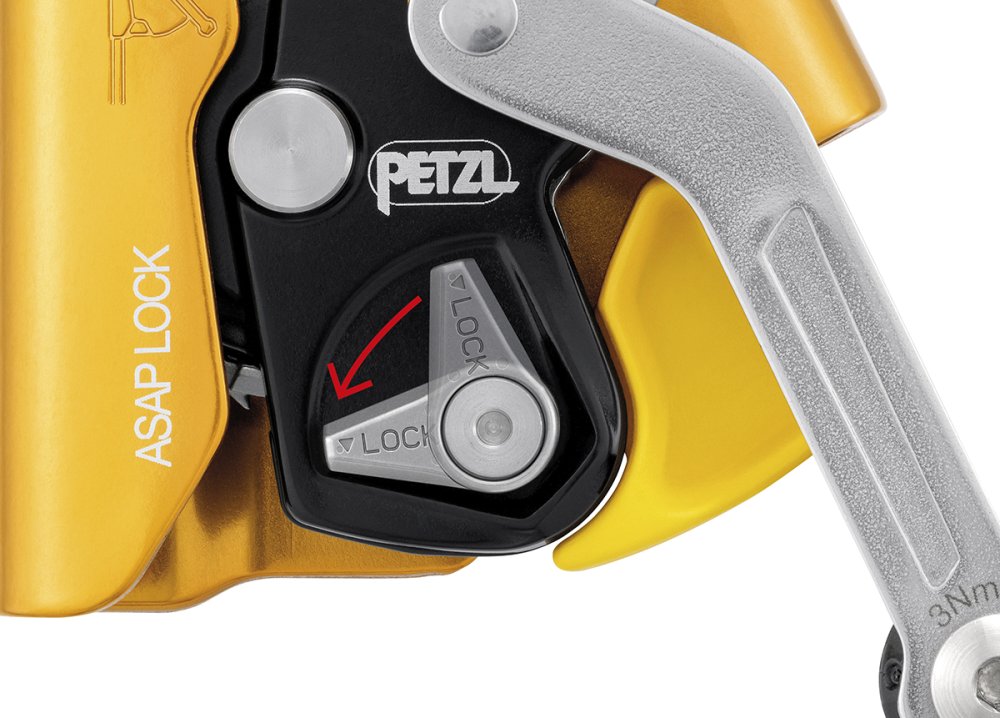 Novinka Petzl Asap Lock páčka