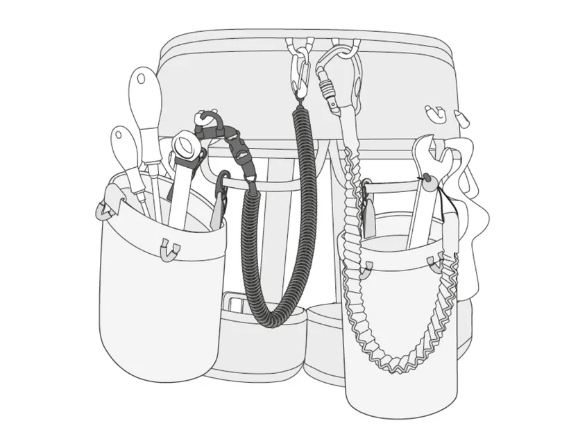 zabezpečenie nástrojov pri výškových prácach